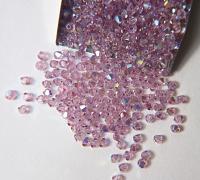 Swarovski (3/4mm) Light Amethyst AB Bicones BEADS 36/72/144/432/720 Pieces jewelry making, rainbow beads, embroidery materials