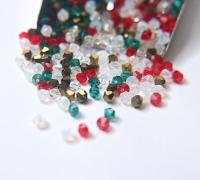 3/4 mm Candy Cane Mixes Swarovski Bicone beads 36/72/144/432/720 Pieces loose beads, mix beads, embroidery materials, craft supplies, RARE