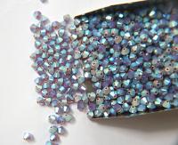 4mm Dark Cyclamen Opal 2X Aurore Boreale Swarovski Bicone Cuts beads AB 36/72/144/432/720 Pieces embellishment couture