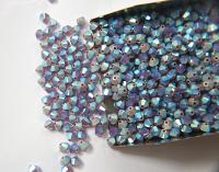 4mm Dark Cyclamen Opal 2X Aurore Boreale Swarovski Bicone Cuts beads AB 36/72/144/432/720 Pieces embellishment couture