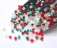 3/4 mm Candy Cane Mixes Swarovski Bicone beads 36/72/144/432/720 Pieces loose beads, mix beads, embroidery materials, craft supplies, RARE