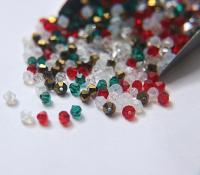 3/4 mm Candy Cane Mixes Swarovski Bicone beads 36/72/144/432/720 Pieces loose beads, mix beads, embroidery materials, craft supplies, RARE