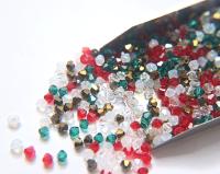 3/4 mm Candy Cane Mixes Swarovski Bicone beads 36/72/144/432/720 Pieces loose beads, mix beads, embroidery materials, craft supplies, RARE