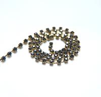 10 SS Swarovski Rhinestone Cup Chain in Mocca 2.8mm Made in Austria 0.5/1/2/5 Meters vintage findings / jewelry making / premium findings