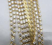 6ss/12ss Clear Cubic zirconium diamond Rhinestone 0.5/1/2/5 Meters Brass Settings embroidery materials, craft findings, embellishments