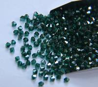 4mm Emerald Satin Swarovski Bicone Cuts Beads 36/72/144/432/720 Pieces jewelry making, loose beads