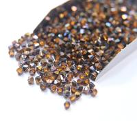4mm Topaz Metallic Blue Swarovski Bicone Cuts Beads 36/72/144/432/720 Pieces jewelry making, loose beads
