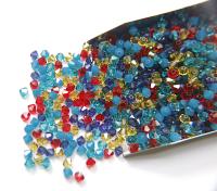 4mm Mystic Blue Designer Mixes Swarovski Bicone beads 36/72/144/432/720 Pieces loose beads, mix beads, embroidery materials, craft supplies
