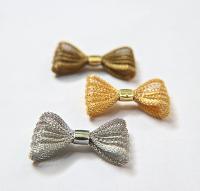 Bow Plated Handmade 48mm x 25mm / 63mm x 36mm Haute Couture Embroidery, decoration, jewelry findings, embroidery materials, craft supplies