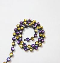 16ss Swarovski 2088 Chain in Flat Back Purple Mix (4mm) 0.5/1/2/5 Meters Vintage Black Settings Bridal Supplies, strass chains, embroidery