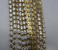 6ss/12ss Clear Cubic zirconium diamond Rhinestone 0.5/1/2/5 Meters Brass Settings embroidery materials, craft findings, embellishments