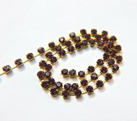 18ss Swarovski Rhinestone Chain in Amethyst (4.2mm) 0.5/1/2/5 Meters Bridal Supplies, Jewelry Making, vintage findings, embroidery materials