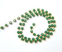 18ss Swarovski Rhinestone Chain in Palace Green Opal 0.5/1/2/5 Meters Bridal Supplies, Jewelry, vintage findings, embroidery materials
