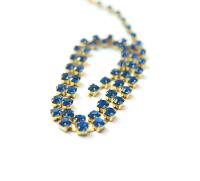 18ss Swarovski Rhinestone Chain in Capri Blue (4.2mm) 0.5/1/2/5 Meters Bridal Supplies, Jewelry, vintage findings, embroidery materials