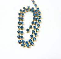 18ss Swarovski Rhinestone Chain in Capri Blue (4.2mm) 0.5/1/2/5 Meters Bridal Supplies, Jewelry, vintage findings, embroidery materials