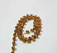 18ss Swarovski Rhinestone Chain in Crystal Copper 0.5/1/2/5 Meters Bridal Supplies, Jewelry Making, vintage findings, embroidery materials