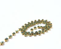 18ss Swarovski Rhinestone Chain in Indian Sapphire (217) 0.5/1/2/5 Meters Bridal Supplies, Jewelry, vintage findings, embroidery materials
