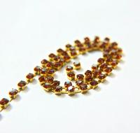 18ss Swarovski Rhinestone Chain in Crystal Red Magma 0.5/1/2/5 Meters Bridal Supplies, Jewelry, vintage findings, embroidery materials