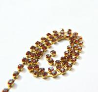 18ss Swarovski Rhinestone Chain in Crystal Red Magma 0.5/1/2/5 Meters Bridal Supplies, Jewelry, vintage findings, embroidery materials