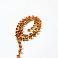 18ss Swarovski Rhinestone Chain in Crystal Red Magma 0.5/1/2/5 Meters Bridal Supplies, Jewelry, vintage findings, embroidery materials