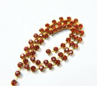 18ss Swarovski Rhinestone Chain in Crystal Red Magma 0.5/1/2/5 Meters Bridal Supplies, Jewelry, vintage findings, embroidery materials