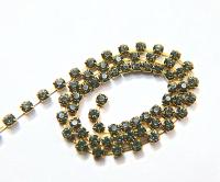 18ss Swarovski Rhinestone Chain in Black Diamond (215) 0.5/1/2/5 Meters Bridal Supplies, Jewelry, vintage findings, embroidery materials