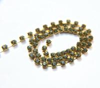 18ss Swarovski Rhinestone Chain in Black Diamond (215) 0.5/1/2/5 Meters Bridal Supplies, Jewelry, vintage findings, embroidery materials
