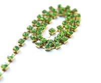 18ss Swarovski Rhinestone Chain in Peridot (4.2mm) 0.5/1/2/5 Meters Bridal Supplies vintage findings, strass chains, jewelry making