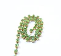 18ss Swarovski Rhinestone Chain in Peridot (4.2mm) 0.5/1/2/5 Meters Bridal Supplies vintage findings, strass chains, jewelry making