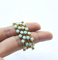 18ss Swarovski Rhinestone Chain in Mint Alabaster (4.2mm) 0.5/1/2/5 Meters Bridal Supplies, Jewelry, vintage findings, embroidery materials