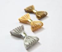 Bow Plated Handmade 48mm x 25mm / 63mm x 36mm Haute Couture Embroidery, decoration, jewelry findings, embroidery materials, craft supplies