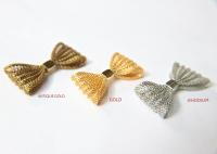 Bow Plated Handmade 48mm x 25mm / 63mm x 36mm Haute Couture Embroidery, decoration, jewelry findings, embroidery materials, craft supplies