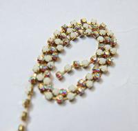 16 SS Rhinestone Chain Swarovski in White Alabaster & Crystal AB 4mm 0.5/1/2/5/15 Meters vintage findings, strass chains, premium findings