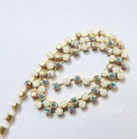 16 SS Rhinestone Chain Swarovski in White Alabaster & Crystal AB 4mm 0.5/1/2/5/15 Meters vintage findings, strass chains, premium findings