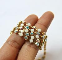 16 SS Rhinestone Chain Swarovski in White Alabaster & Crystal AB 4mm 0.5/1/2/5/15 Meters vintage findings, strass chains, premium findings