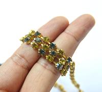 18ss Swarovski Rhinestone Chain Light Topaz & Black Diamond 0.5/1/2/5 Meters Bridal Supplies, Jewelry, findings, embroidery materials lace