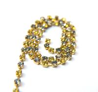 18ss Swarovski Rhinestone Chain Light Topaz & Black Diamond 0.5/1/2/5 Meters Bridal Supplies, Jewelry, findings, embroidery materials lace