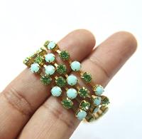 16 SS Rhinestone Chain Swarovski in Mint Alabaster & Peridot 4mm 0.5/1/2/5/15 Meters embroidery materials, craft vintage findings