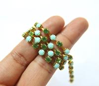16 SS Rhinestone Chain Swarovski in Mint Alabaster & Peridot 4mm 0.5/1/2/5/15 Meters embroidery materials, craft vintage findings