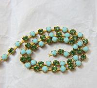 16 SS Rhinestone Chain Swarovski in Mint Alabaster & Peridot 4mm 0.5/1/2/5/15 Meters embroidery materials, craft vintage findings