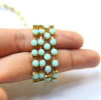 18ss Swarovski Rhinestone Chain in Mint Alabaster (4.2mm) 0.5/1/2/5 Meters Bridal Supplies, Jewelry, vintage findings, embroidery materials