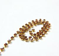 18ss Swarovski Rhinestone Chain in Crystal Red Magma 0.5/1/2/5 Meters Bridal Supplies, Jewelry, vintage findings, embroidery materials