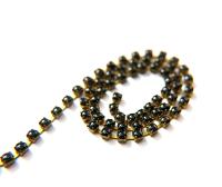 16 SS Rhinestone Chain Vintage Glass Pressed Cabochon Jet (4mm) 1/2/5/15 Meters vintage findings, jewelry making, craft supplies, embroidery