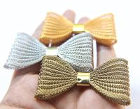 Bow Plated Handmade 48mm x 25mm / 63mm x 36mm Haute Couture Embroidery, decoration, jewelry findings, embroidery materials, craft supplies