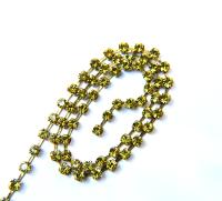 18ss Swarovski Rhinestone Chain in Lime (4.2mm) 0.5/1/2/5 Meters Bridal Supplies, Jewelry, vintage findings, embroidery materials