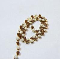 16 SS Rhinestone Chain Swarovski in White Alabaster & Light Smoked Topaz 4mm 0.5/1/2/5/15 Meters vintage findings, strass chains