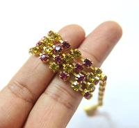 18ss Swarovski Rhinestone Chain in Light Topaz & Fuchsia 0.5/1/2/5 Meters Bridal Supplies, Jewelry, findings, embroidery materials, craft