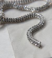 Swarovski Serpentine chain Round Rhinestone lace in Silver Plating 6mm thick for embellishments/Jewellery/couture inside (Hole 3mm) jacket