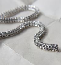 Swarovski Serpentine chain Round Rhinestone lace in Silver Plating 6mm thick for embellishments/Jewellery/couture inside (Hole 3mm) jacket