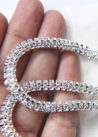 Swarovski Serpentine chain Round Rhinestone lace in Silver Plating 6mm thick for embellishments/Jewellery/couture inside (Hole 3mm) jacket